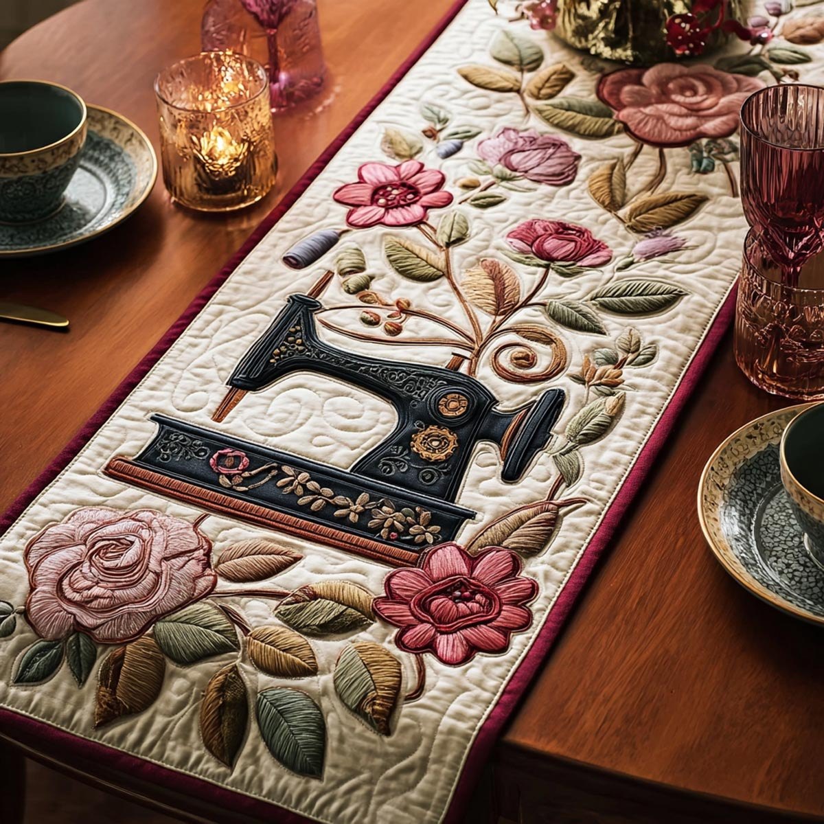 Rosewood Stitch Table Runner