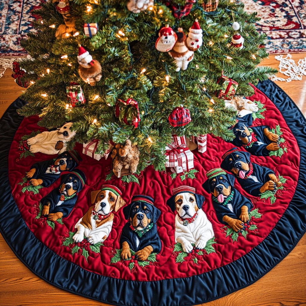 Rottweiler Noel Night Christmas Tree Skirt