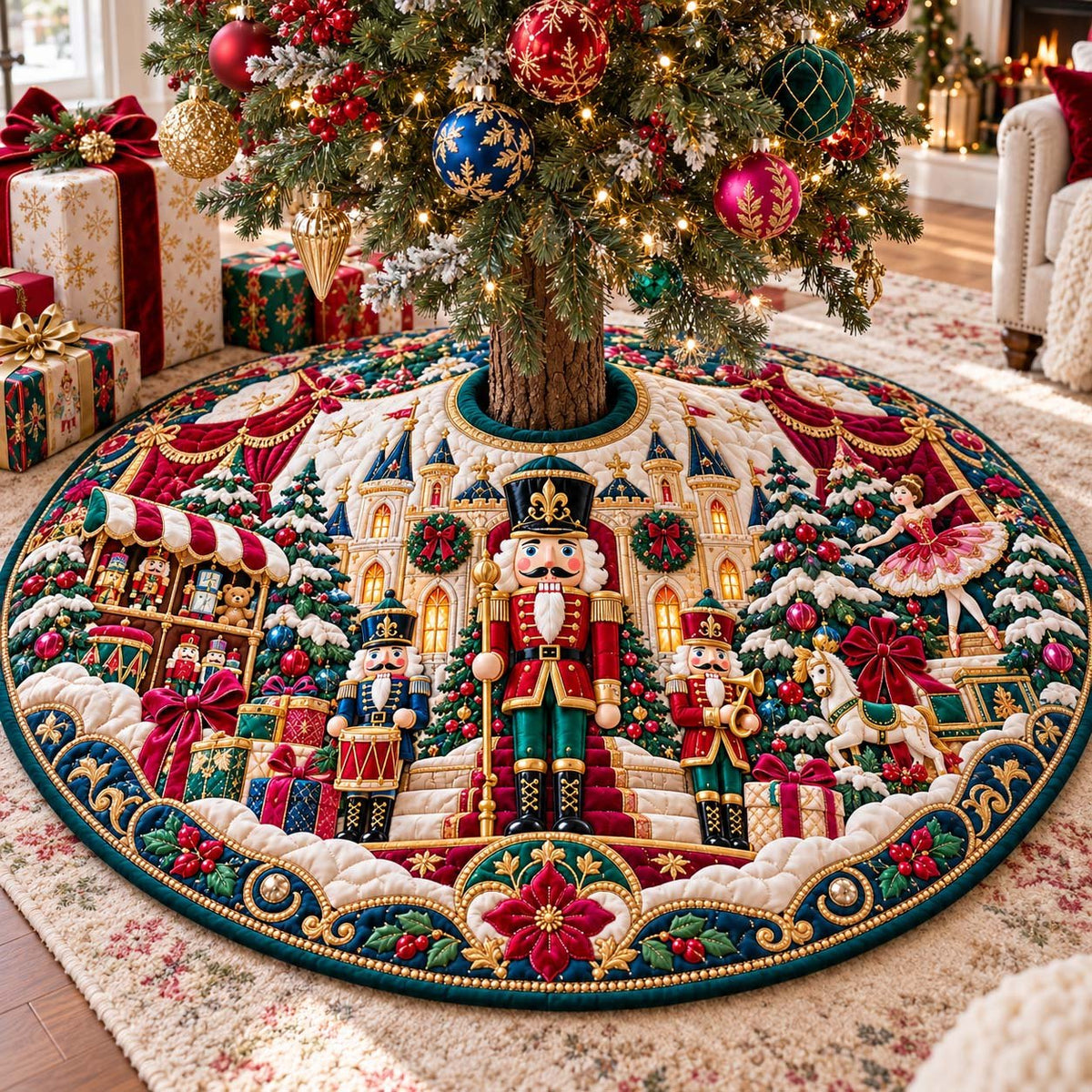 Royal Christmas Village Christmas Tree Skirt