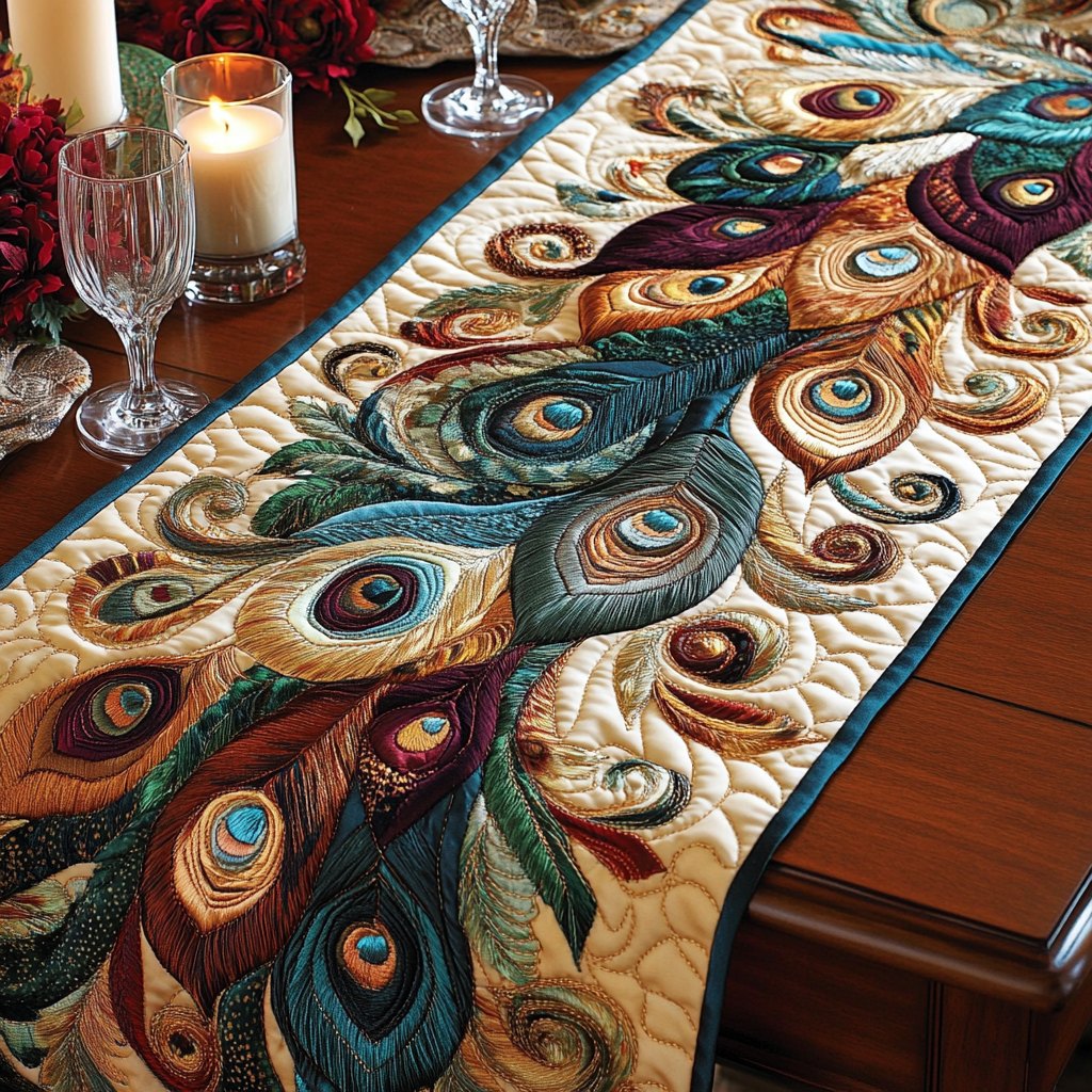 Royal Feather Table Runner