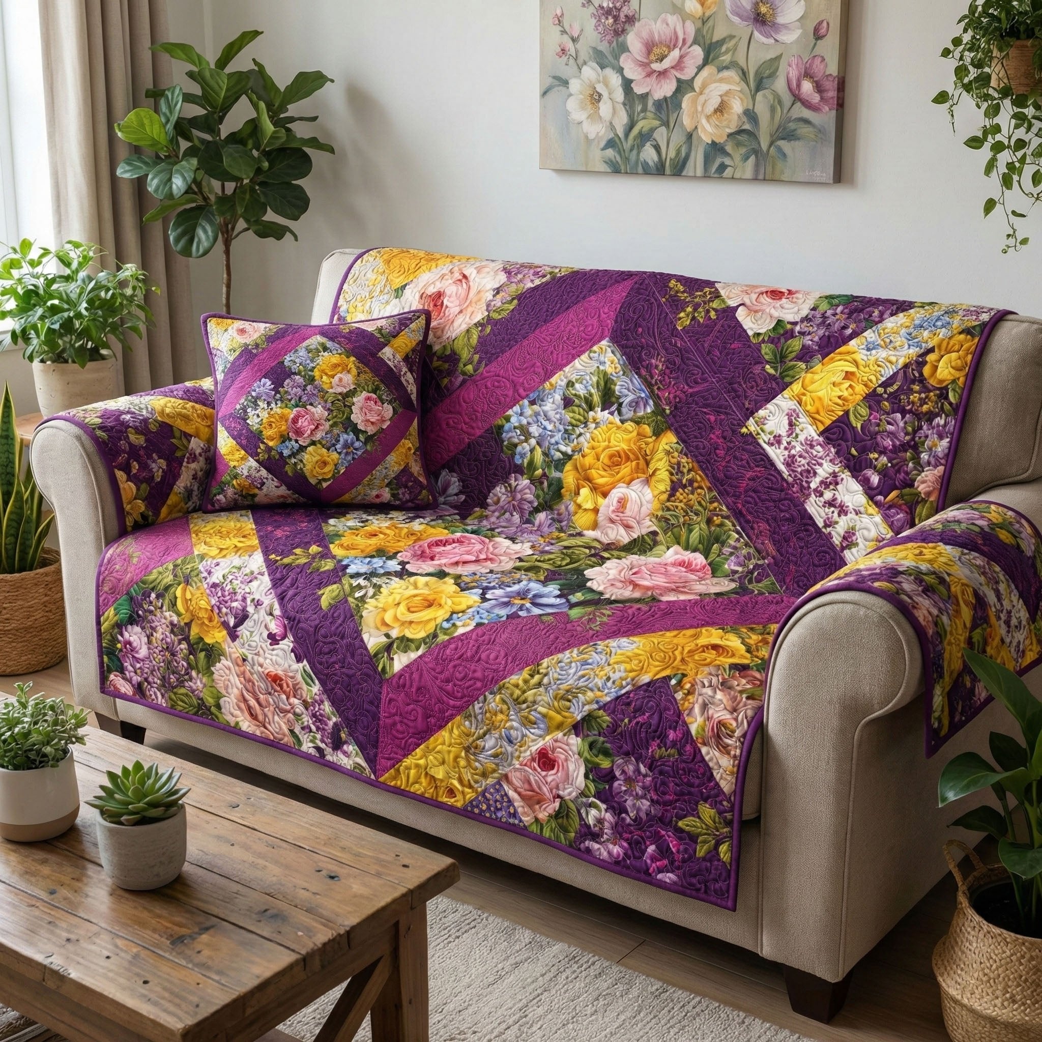 Royal Floral Sofa Cover