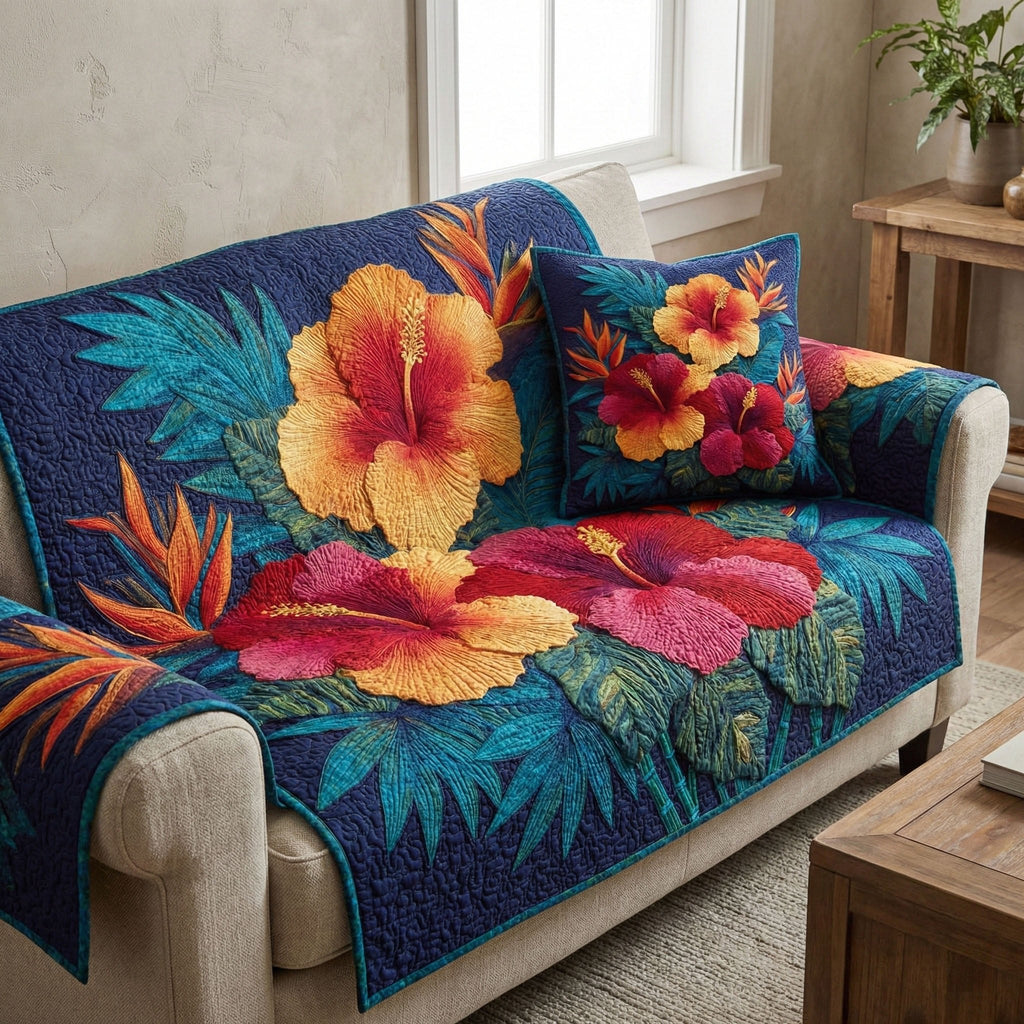 Royal Hibiscus Sofa Cover