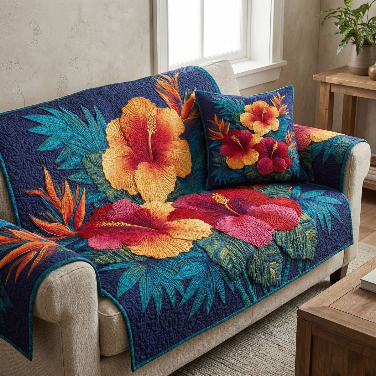 Royal Hibiscus Sofa Cover
