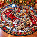 Royal Snow Dragon Christmas Tree Skirt