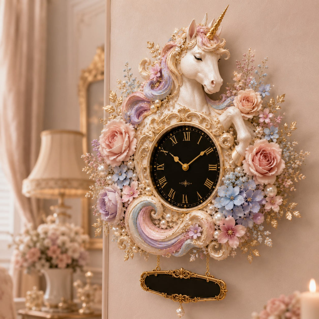 Personalized unicorn Custom Name Wall Clock — personalized with a custom name