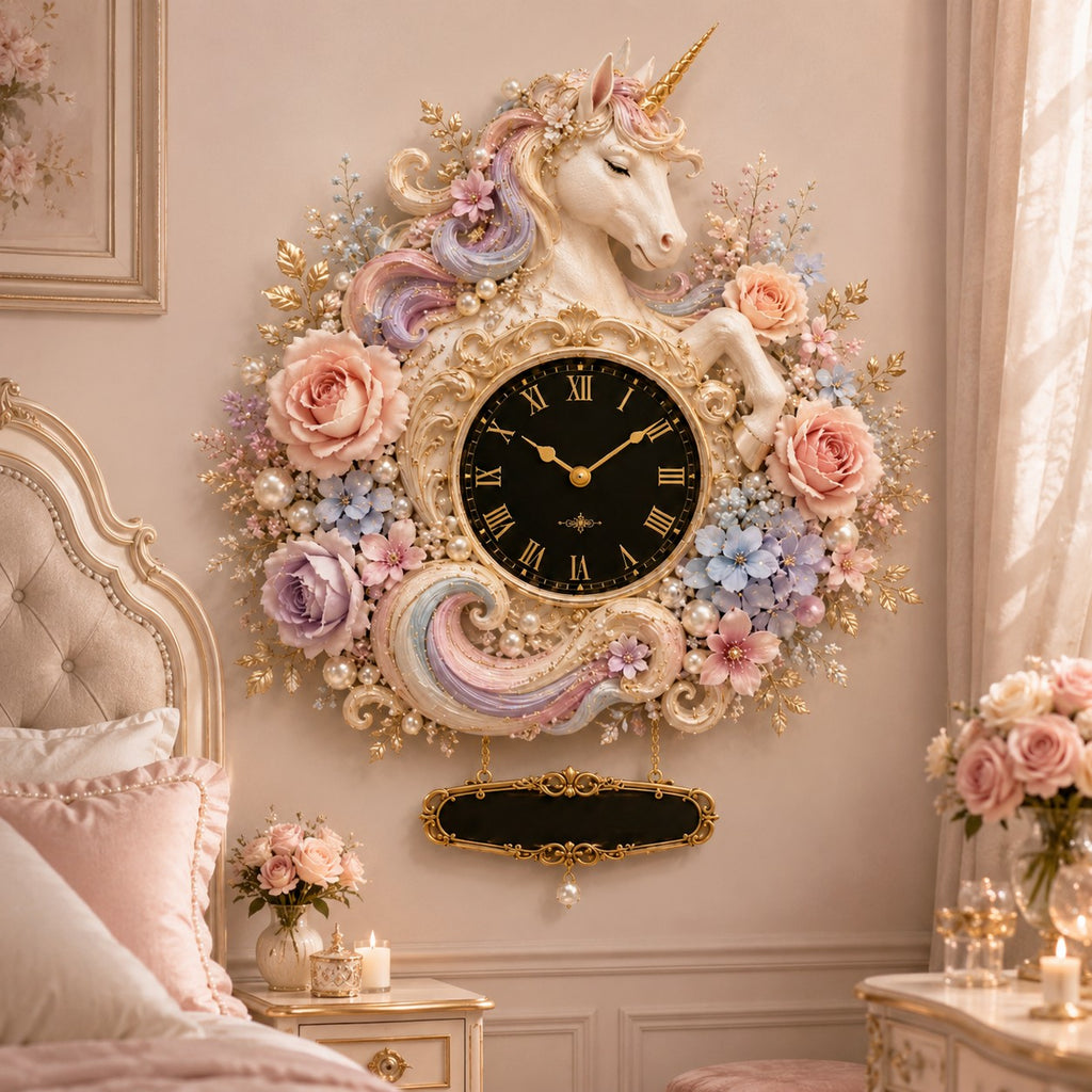 Personalized unicorn Custom Name Wall Clock — personalized with a custom name