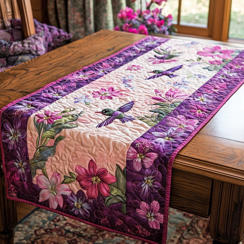 Ruby Hummingbird Radiance Table Runner