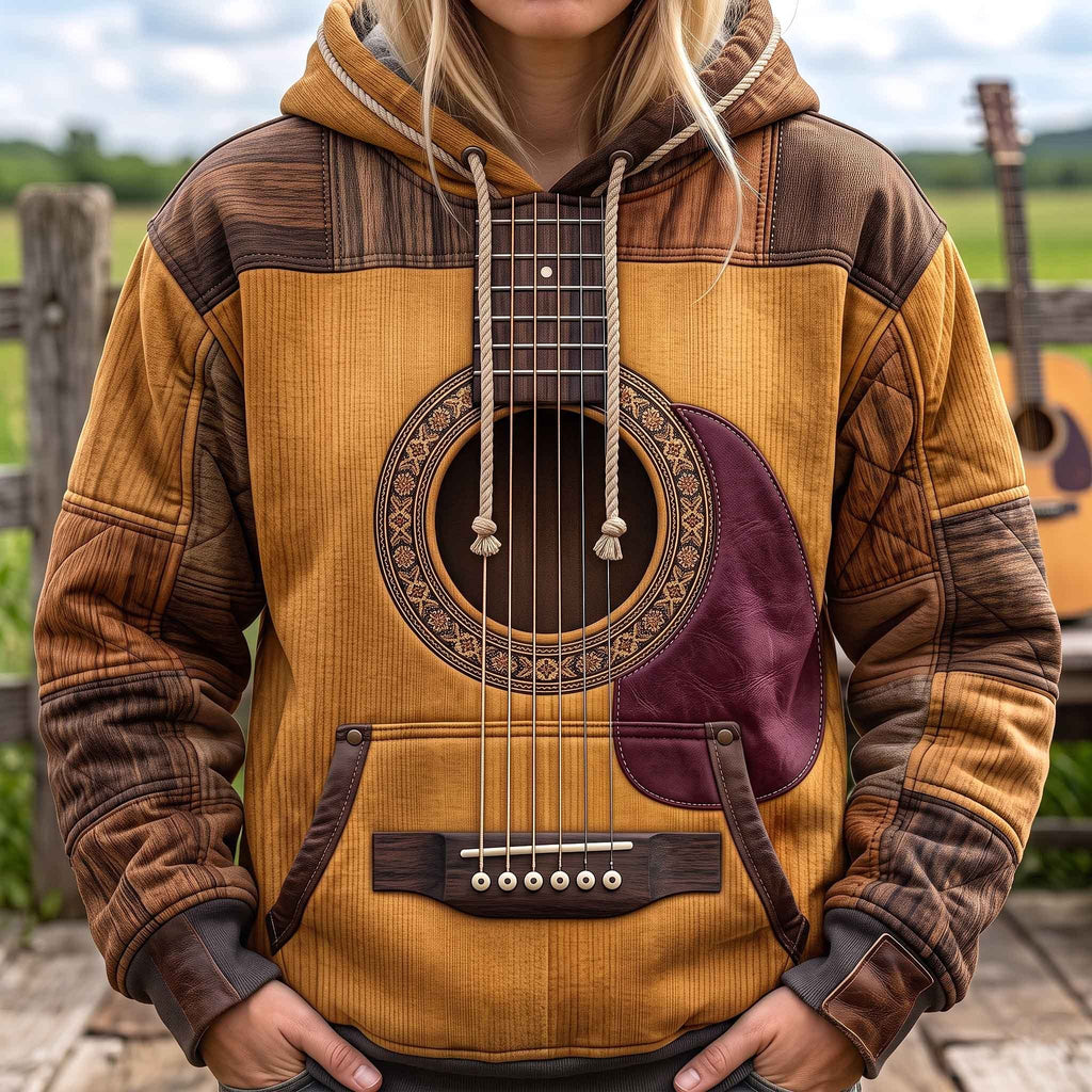Amber Wood Acoustic hoodie, all-over print