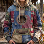 Denim Camo Acoustic hoodie, all-over print