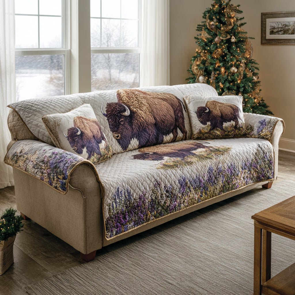 Rustic Bison Sofa Cover