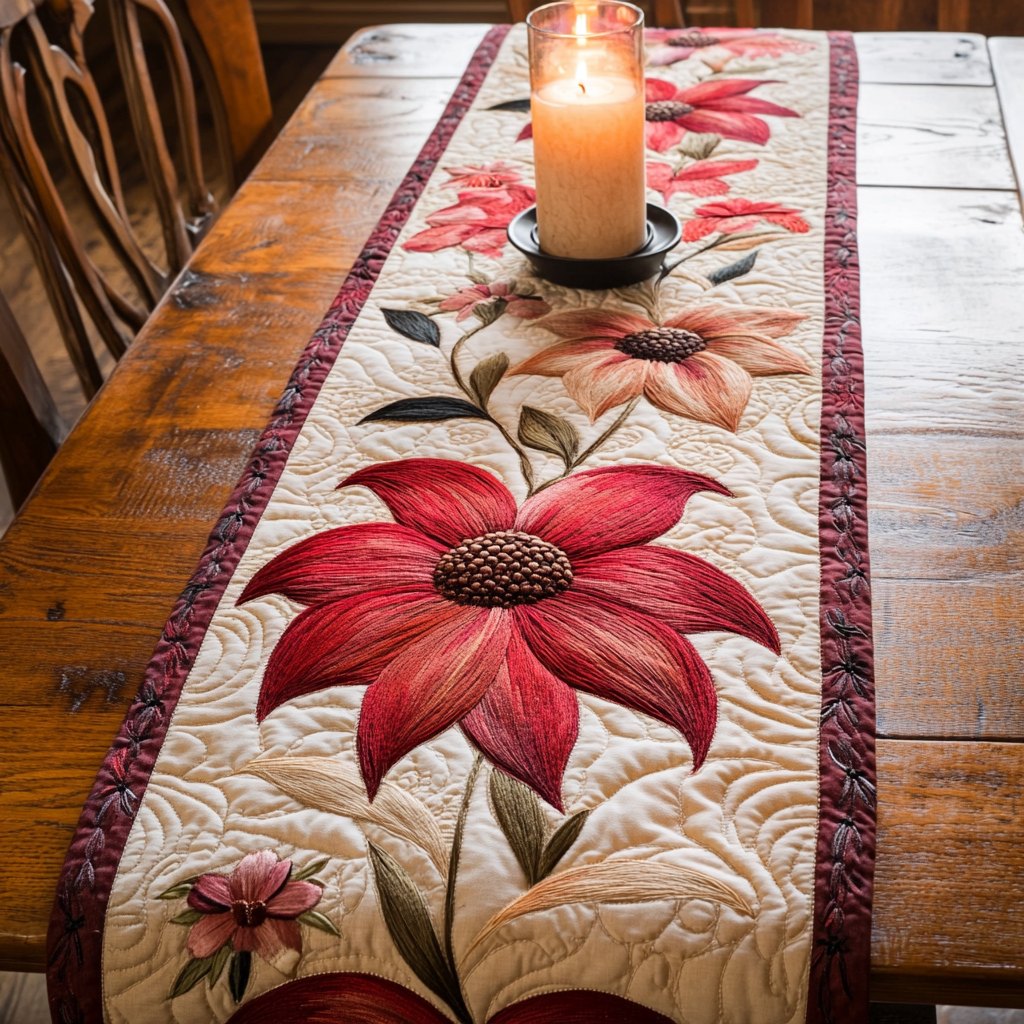 Rustic Blossoms Table Runner