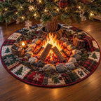 Rustic Campfire Christmas Tree Skirt
