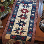 Patriotic Star Blocks with Stripes Table Runner