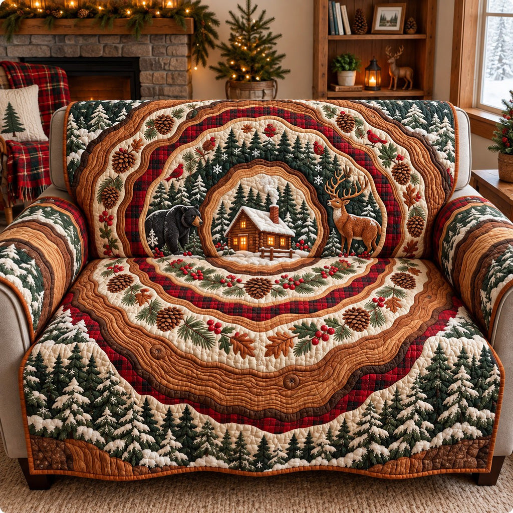 Rustic Christmas Forest Escape Sofa Cover