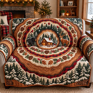 Rustic Christmas Forest Escape Sofa Cover - Made to Order