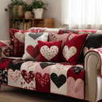 Rustic Comfort Hearts Sofa Cover