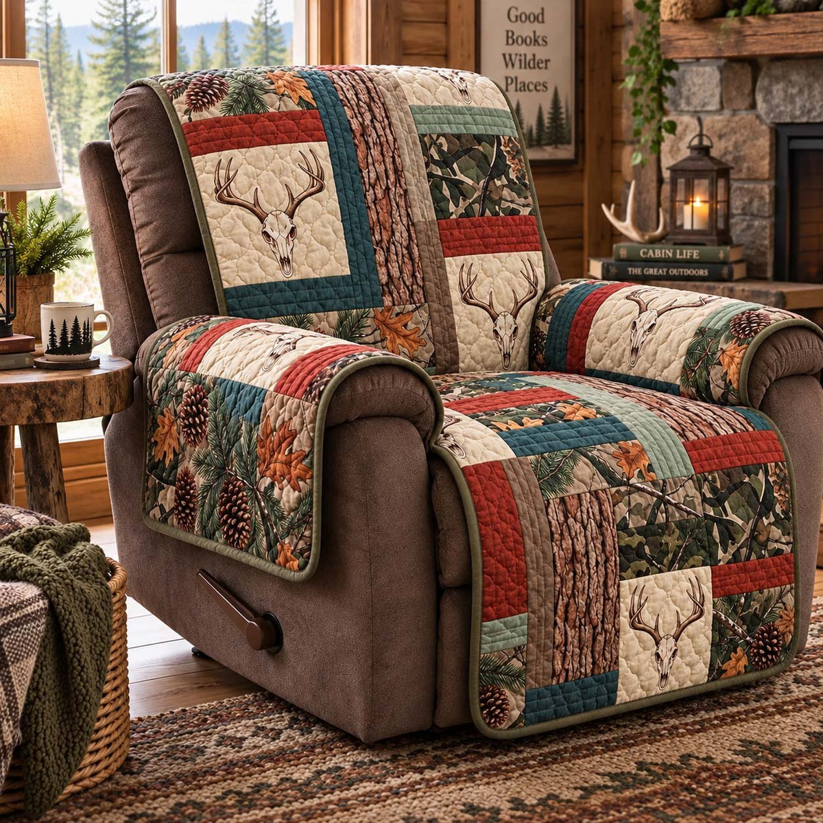 Rustic Deer Camp Sofa Cover