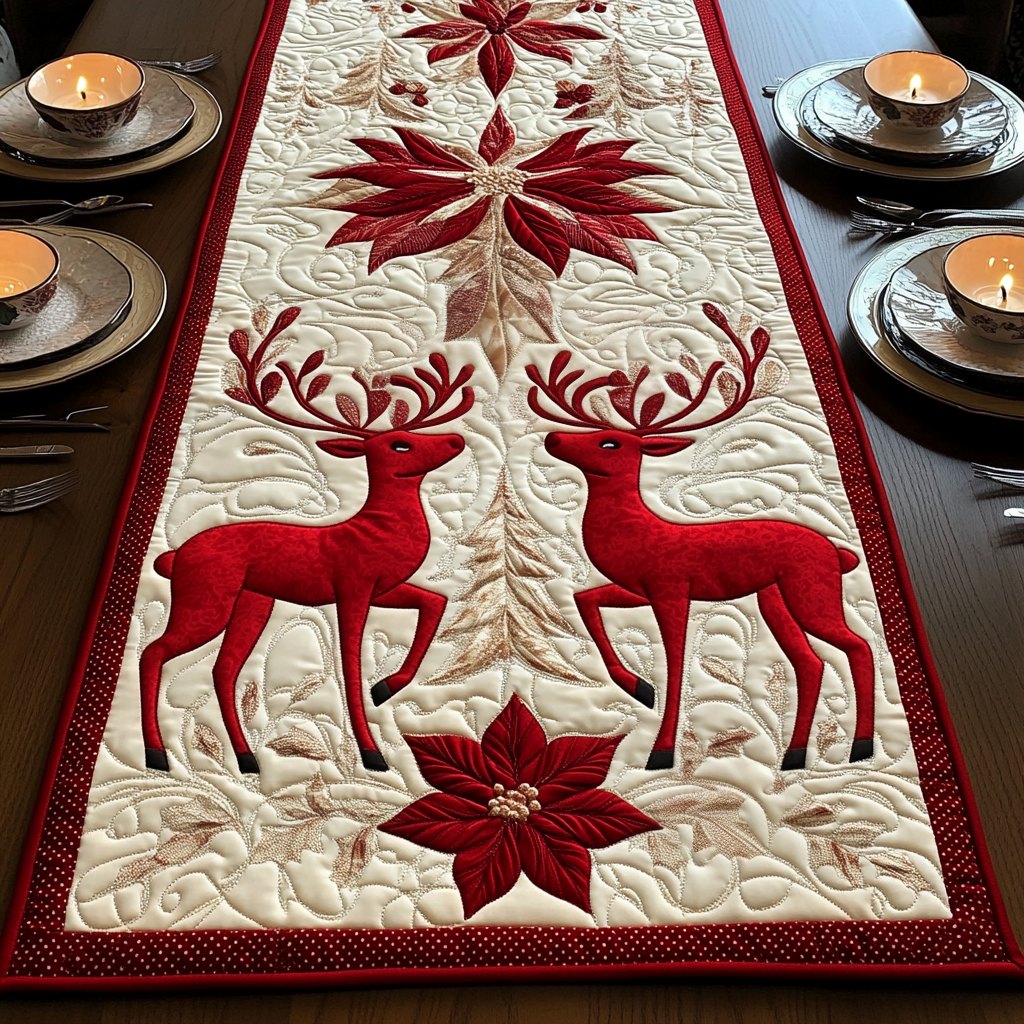 Rustic Deer Charm Table Runner