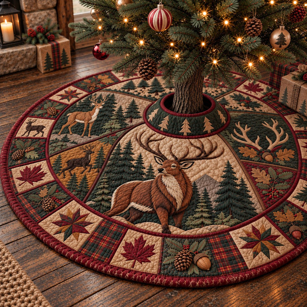 Rustic Deer Serenity Christmas Tree Skirt