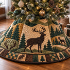 Rustic Deer Whispers Christmas Tree Skirt