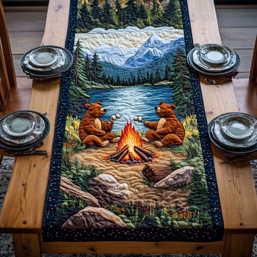 Rustic Escape Bear Table Runner