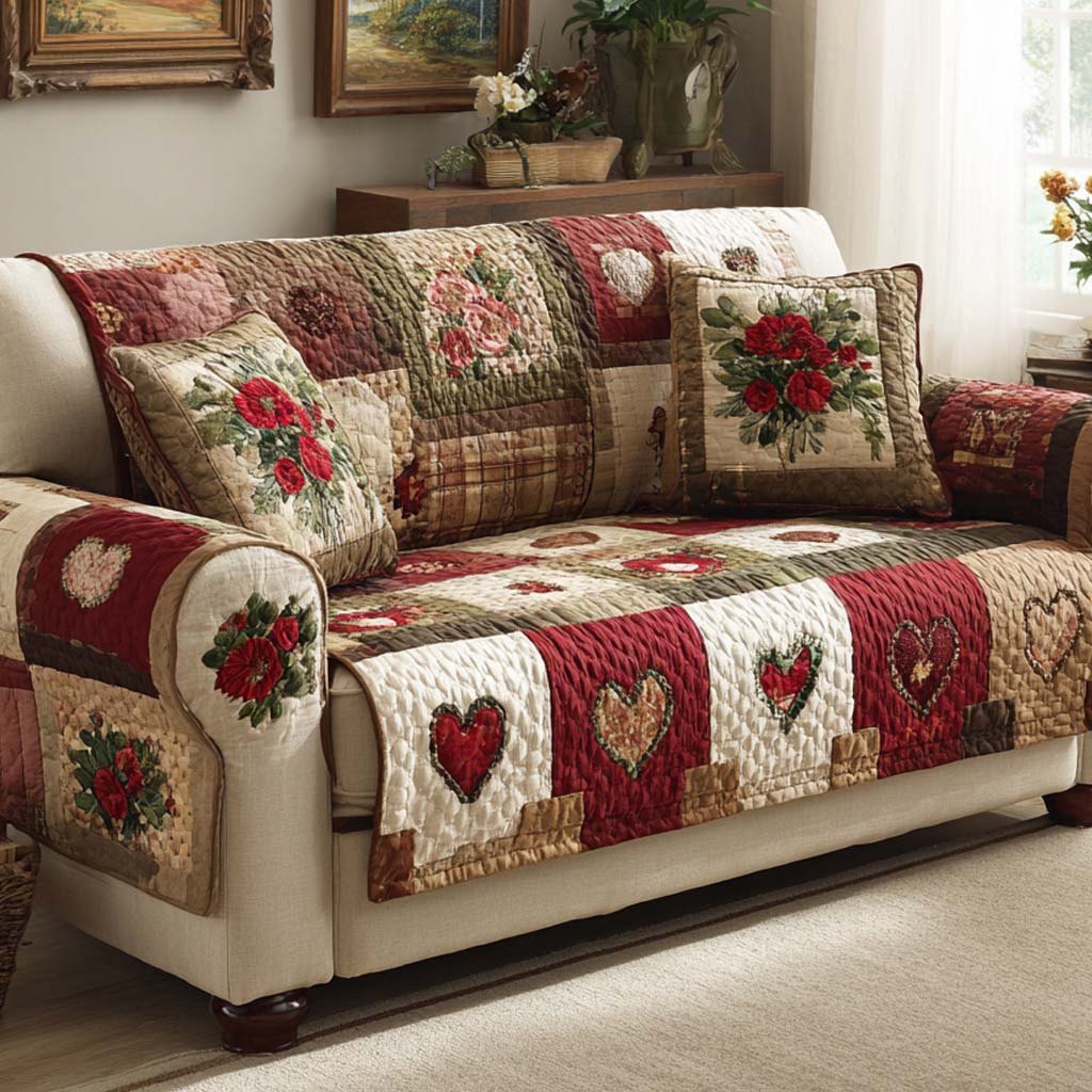 Rustic Farmhouse Heart Sofa Cover