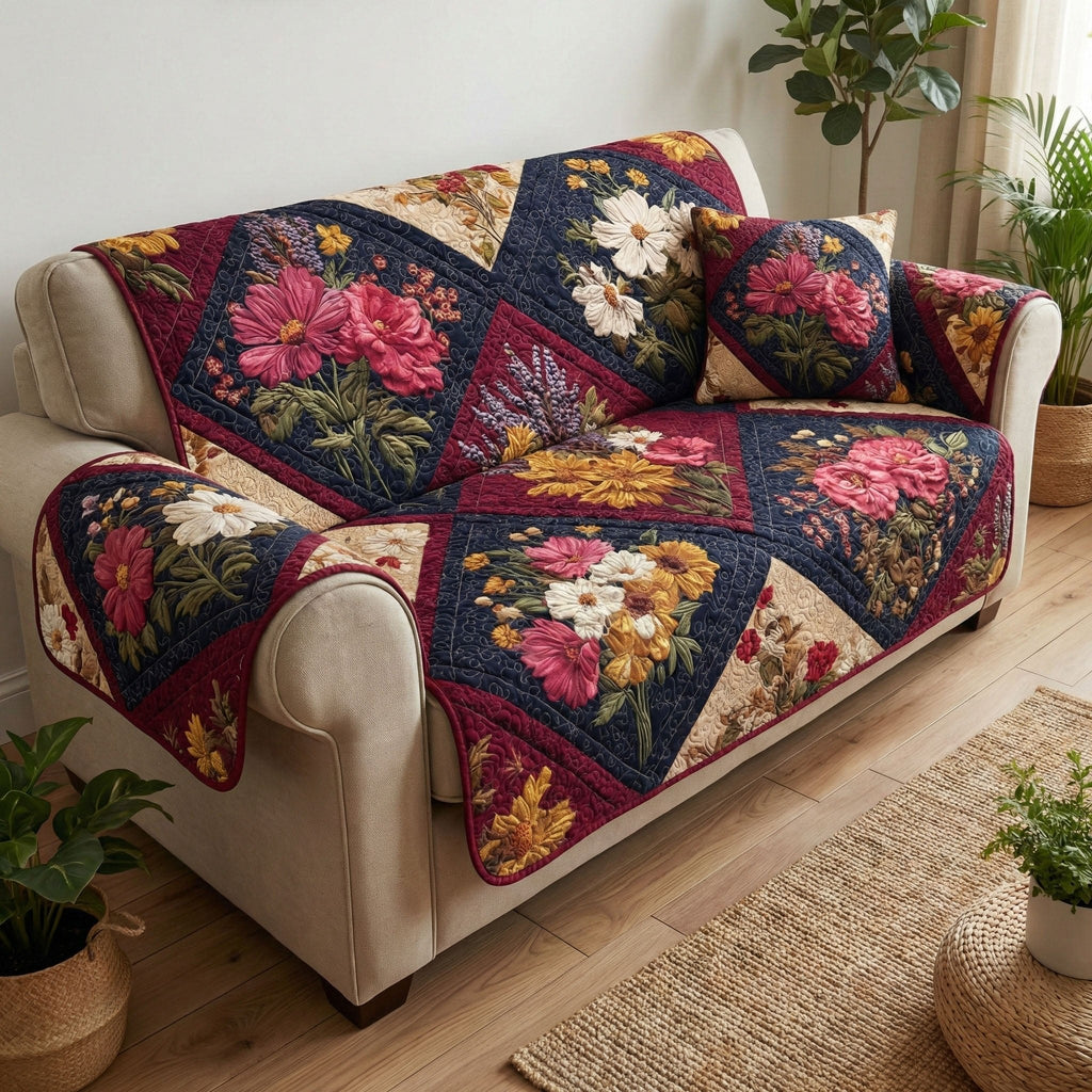 Rustic Floral Sofa Cover