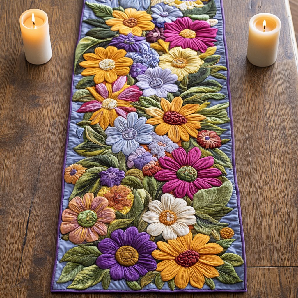 Rustic Flowers Table Runner