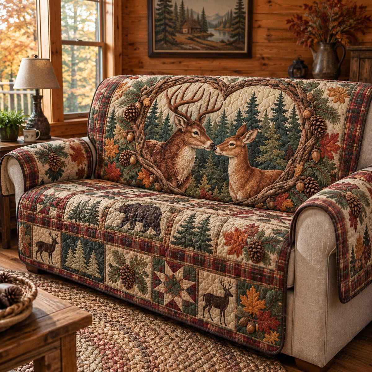 Rustic Forest Echoes Sofa Cover