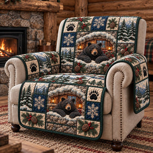 Snowy Bear Den Paw Prints Sofa Cover - Made to Order