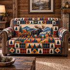 Autumn Moose Lake Patchwork Sofa Cover