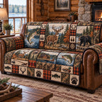 Deer Bear Trout Lake Sofa Cover