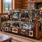 Bear Trout Stream Lodge Sofa Cover