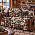 Compass Deer Bear Trail Sofa Cover