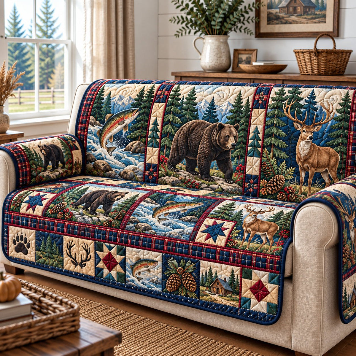 Rustic Forest Sanctuary Sofa Cover