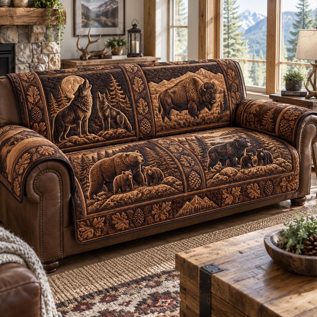 Rustic Guardians Sofa Cover