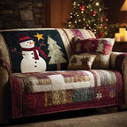 Rustic Hearth Snowman Sofa Cover