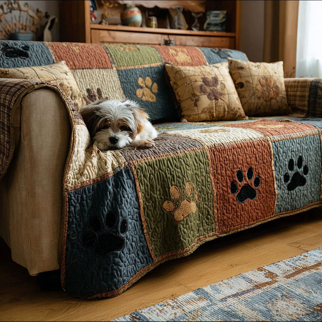 Rustic Paw Charm Sofa Cover
