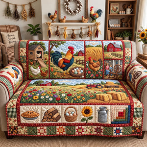 Rustic Poultry Farm Sofa Cover - Made to Order