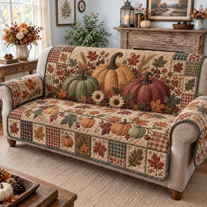 Rustic Pumpkin Homestead Sofa Cover - Made to Order