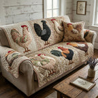 Rustic Rooster Charm Sofa Cover