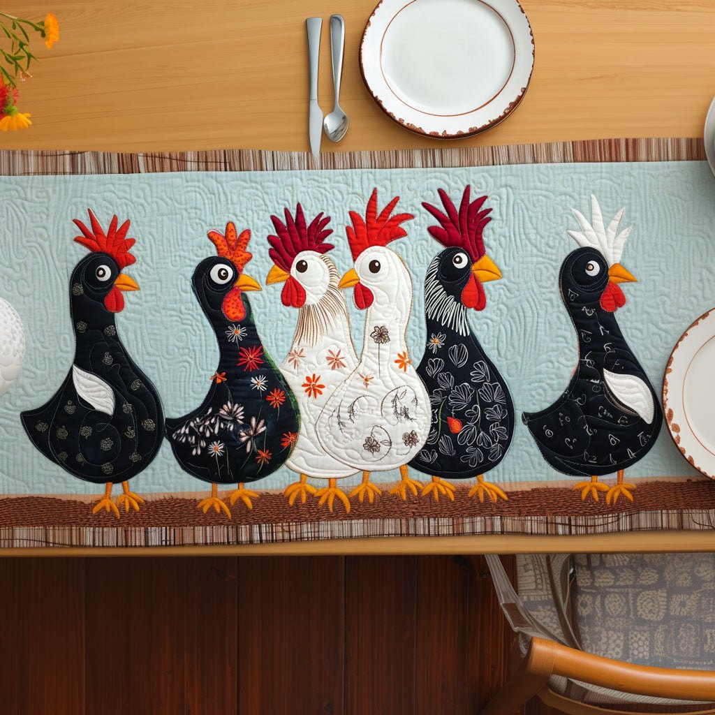 Rustic Rooster Patch Table Runner