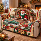 Rustic Santa Cabin Sofa Cover