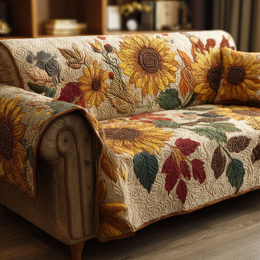 Rustic Sunflowers V2 Sofa Cover