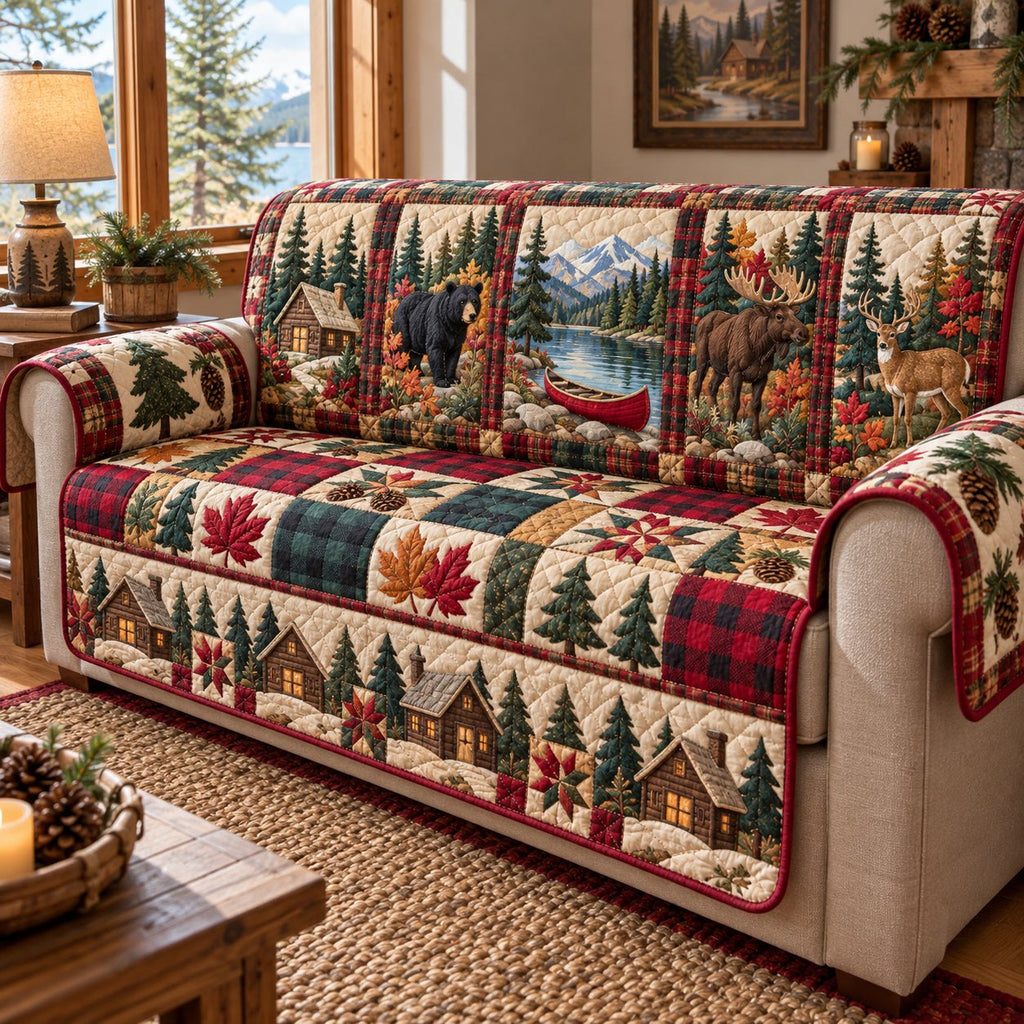 Rustic Woodland Cabin Sofa Cover
