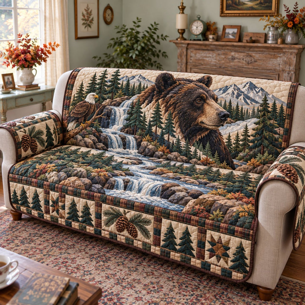 Rustic Woodland Evergreen Sofa Cover