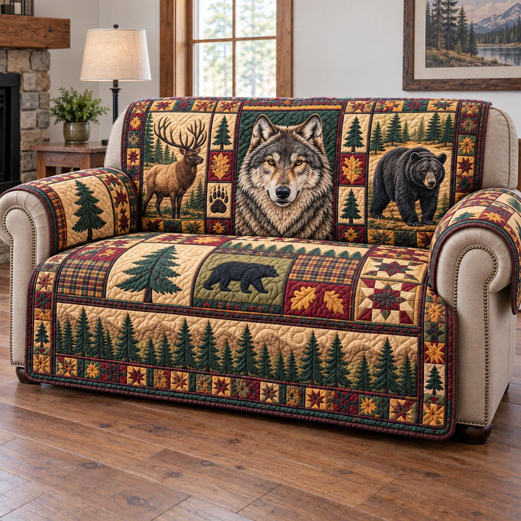 Rustic Woodland Haven Sofa Cover