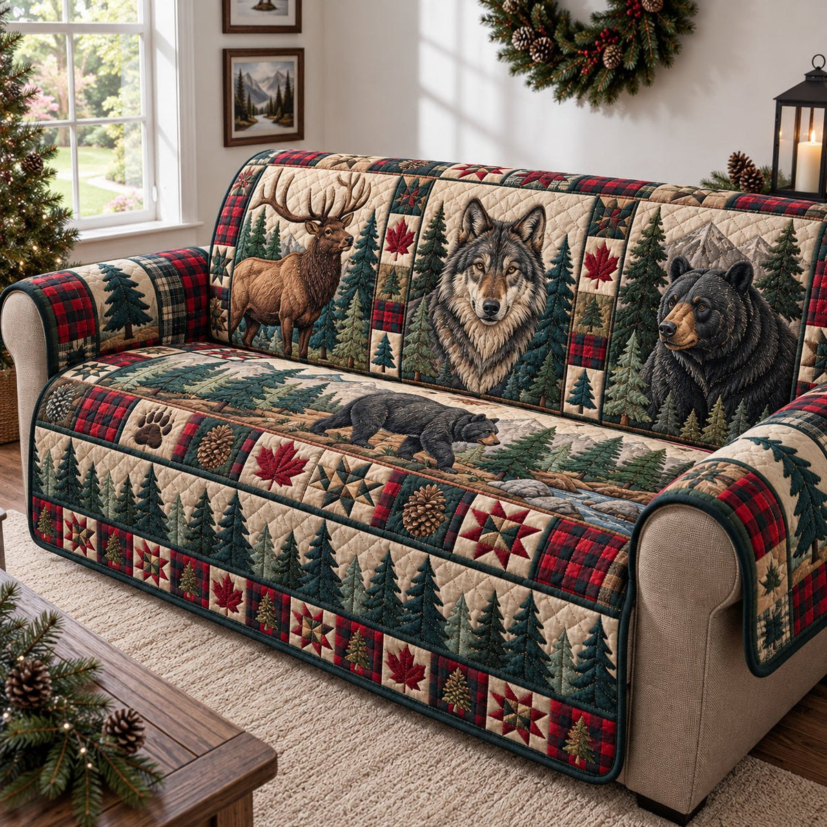 Rustic Woodland Meadow Sofa Cover