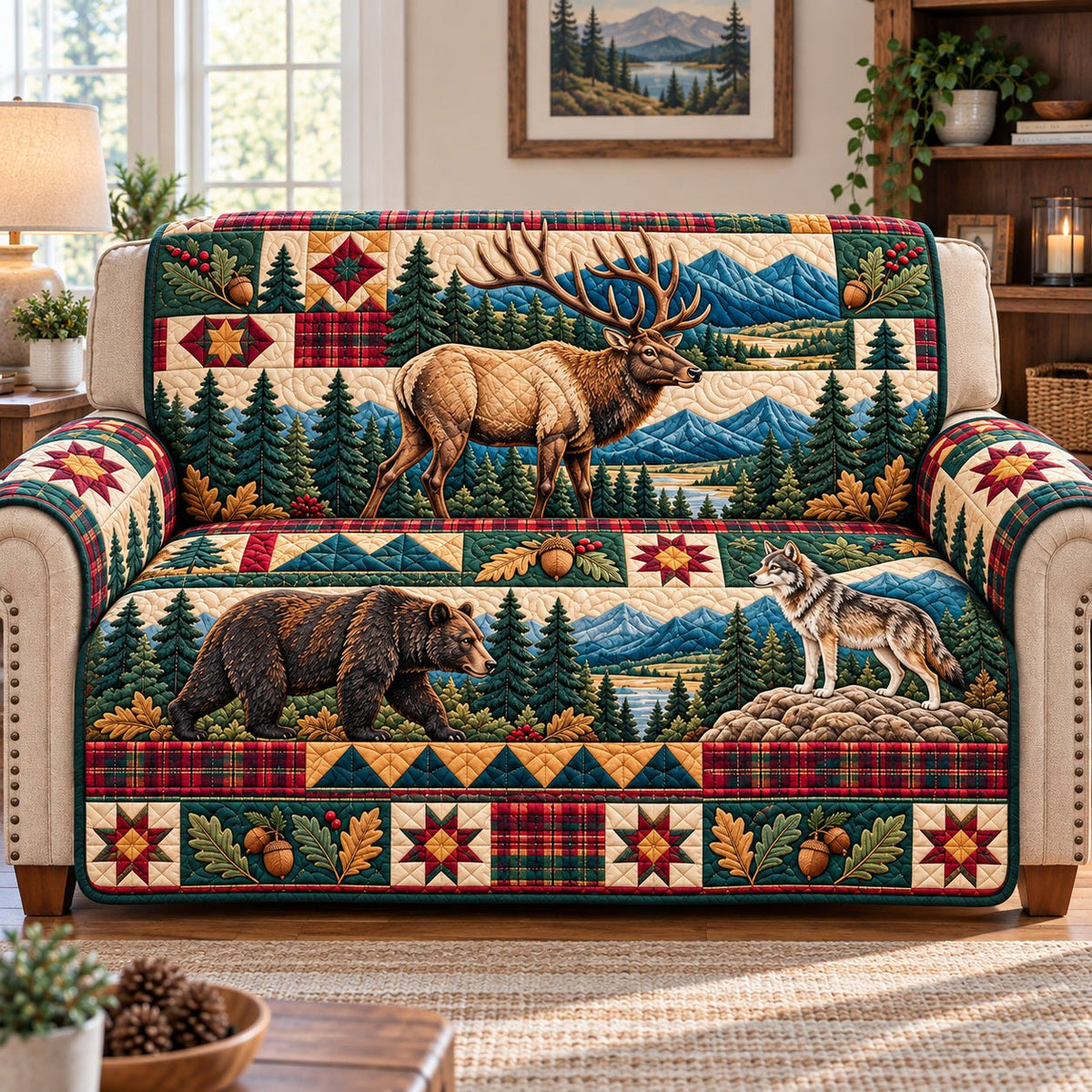 Rustic Woodland Trails Sofa Cover