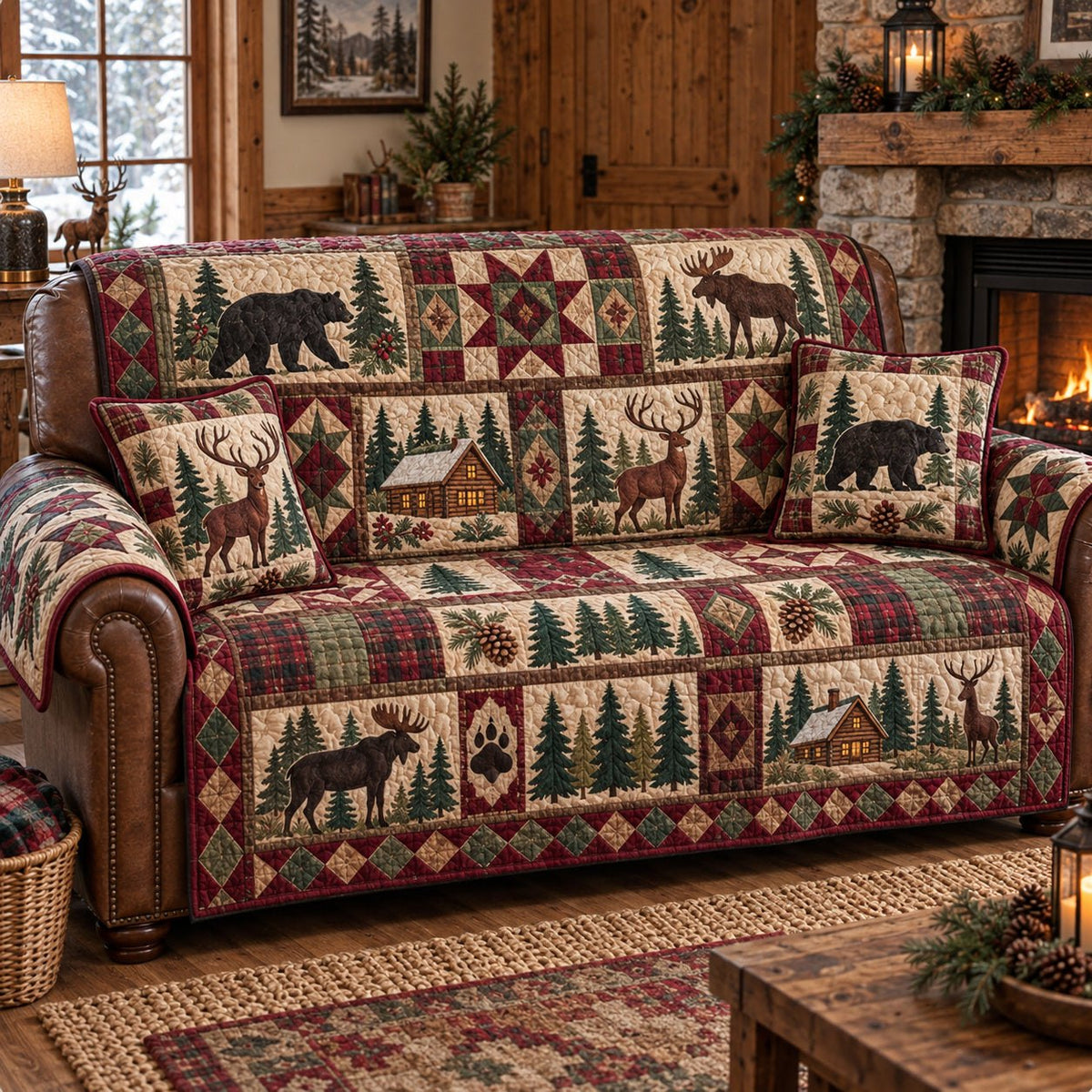 Rustic Woodland Wonders Sofa Cover